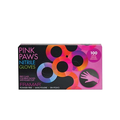 Framar - Pink Paws Disposable Nitrle Gloves - Small - 100pk