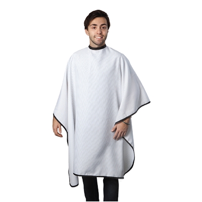 BaBylissPRO - Adult Polyester Cut Cape - White Black Stripes