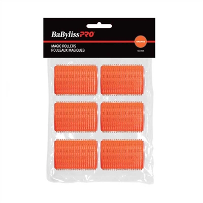 Babyliss Pro - Vercro Rollers - Orange - 40mm - 6 / Bag