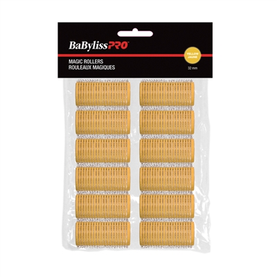 Babyliss Pro - Velcro Rollers - Yellow - 32mm - 12 / Bag