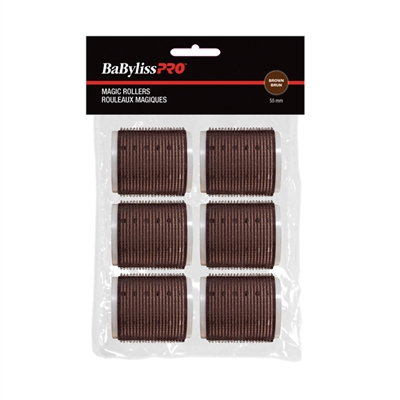 Babyliss Pro - Velcro Rollers - Brown - 55mm - 6/Bag