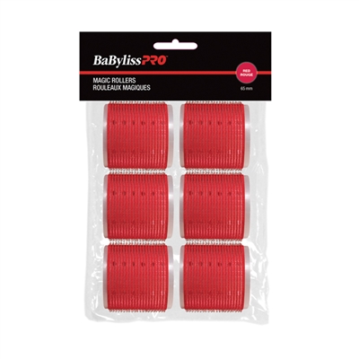Babyliss Pro - Velcro Rollers - Red - 65mm - 6/Bag