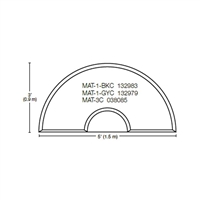 Dannyco - Anti Fatigue Semi Circular Mats - Solid Black