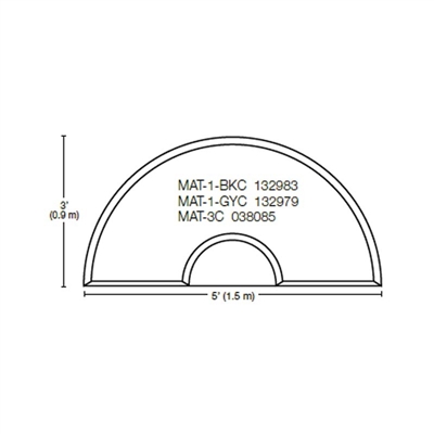 Dannyco - Anti Fatigue Semi Circular Mats - Solid Black