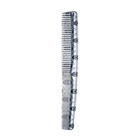 Pegasus - Skelleto Silver Hard Rubber Cutting Comb - 6.9in