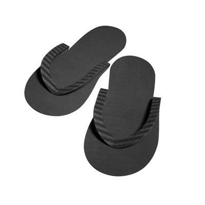 Silkline - Black Spa Slippers - 12 Pairs/Pack