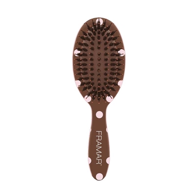 Framar - (30404) Polish Brush - Pink Dots on Chocolate