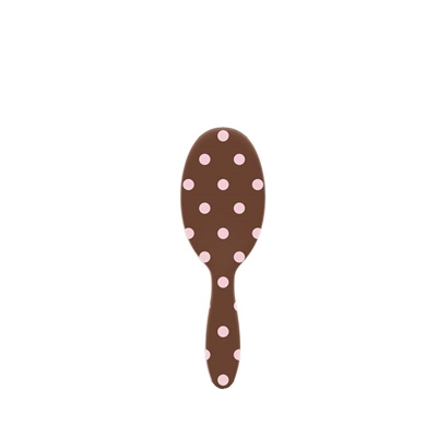 Framar - Mini Polish Brush - Pink Dots on Chocolate
