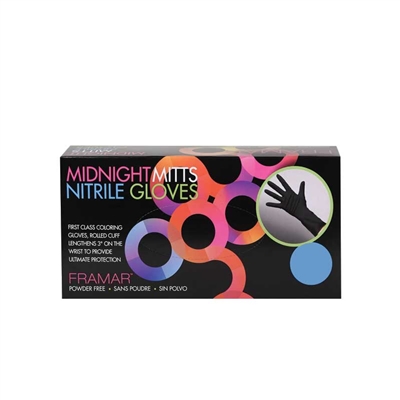Framar - (90013)Midnight Nitrile Gloves- Small w/cuff -100/box
