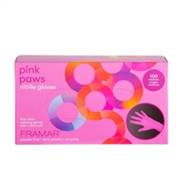 Framar - Pink Paws Disposable Nitrle Gloves - Medium - 100pk