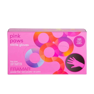Framar - Pink Paws Disposable Nitrle Gloves - Small - 100pk