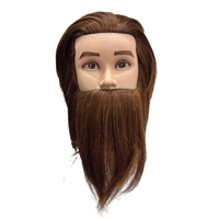 H&R - Male Mannequin 100% Human Hair With Beard  - 12in