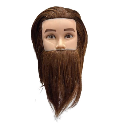H&R - Male Mannequin 100% Human Hair With Beard  - 12in