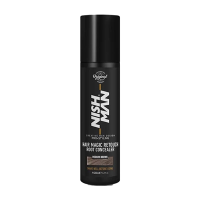 Nishman - Retouch Root Concealer Spray - Med. Brown - 100ml
