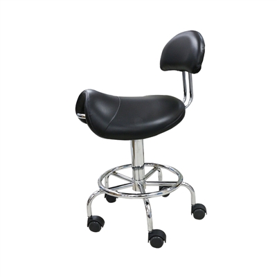 H&R - Saddle Stool With Backrest - Black