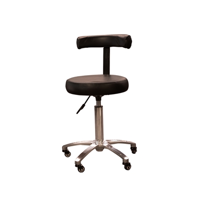 Silver Fox - Stool with Back Rest - Black